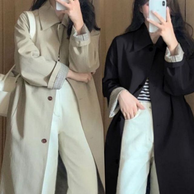클래식 여성 트렌치 코트 데일리 여자 트렌치 코트 베이직 가을