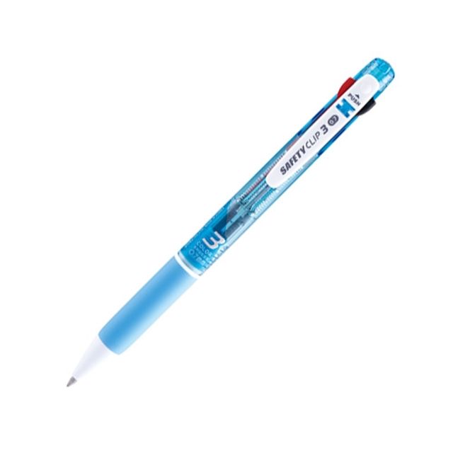 혜명몰 마이펜)세이프티클립3색 볼펜(0.7mm/블루) 볼펜각인 멀티펜 아크릴볼펜제작 일본펜 볼펜판촉물
