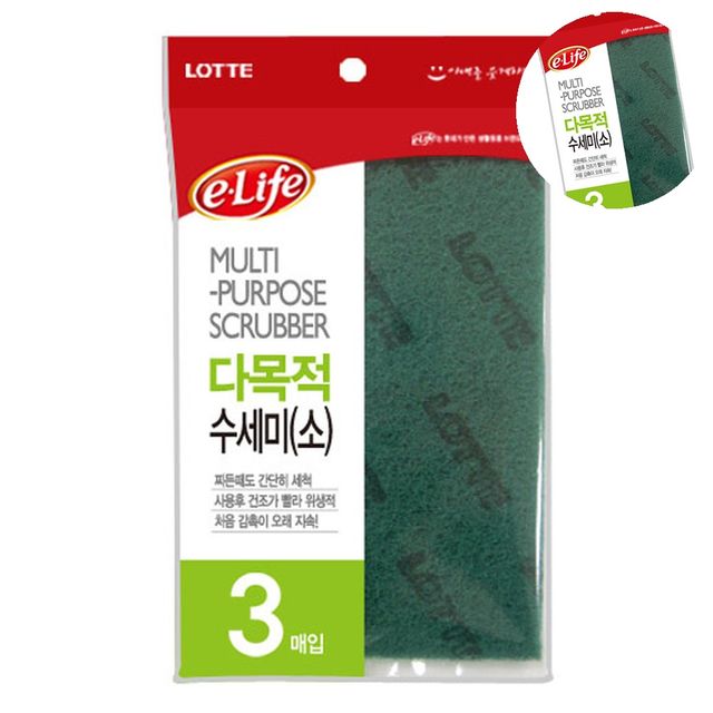 스펀지수세미 극세사행주 수세미 소 10 x 15 x 3P