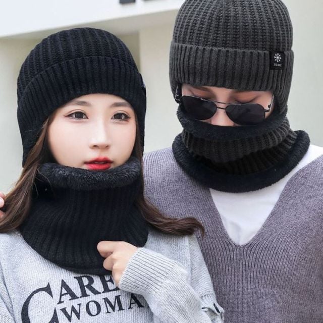 2컬러 눈꽃 귀달이 비니 넥워머세트