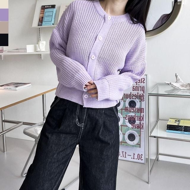 여성 루즈핏 하찌 니트웨어 가디건 상의