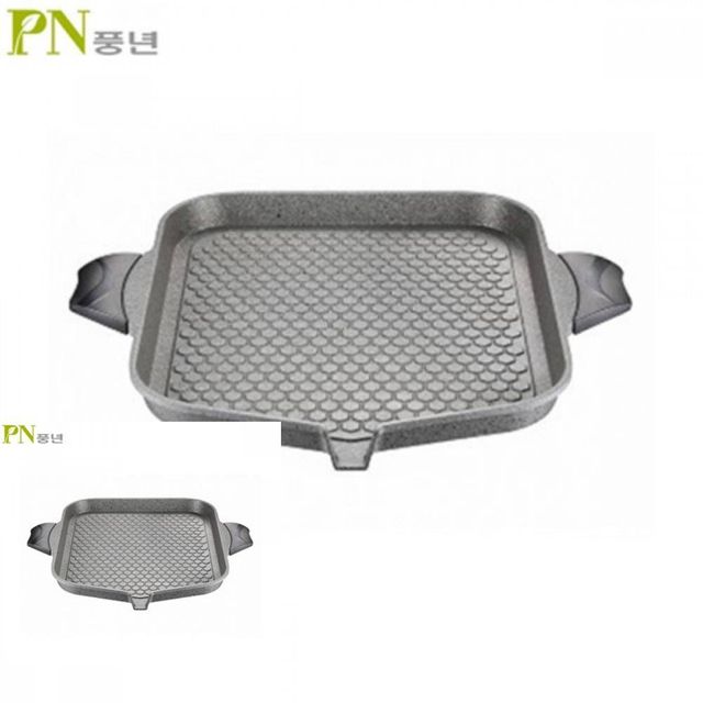 IH 스톤 구이팬 34 x 29cm 고기불판 삼겹살팬 삼겹살구이팬