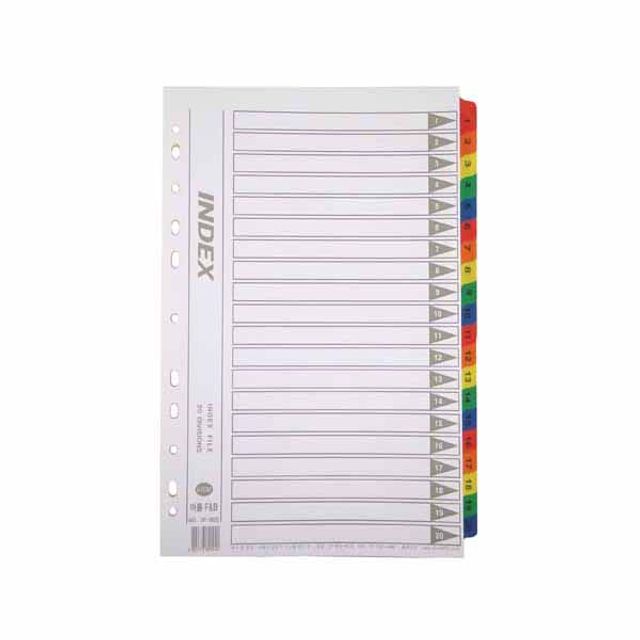 IF305 A4 PP 인덱스지 20색상 1팩 사무용 파일정리 용지