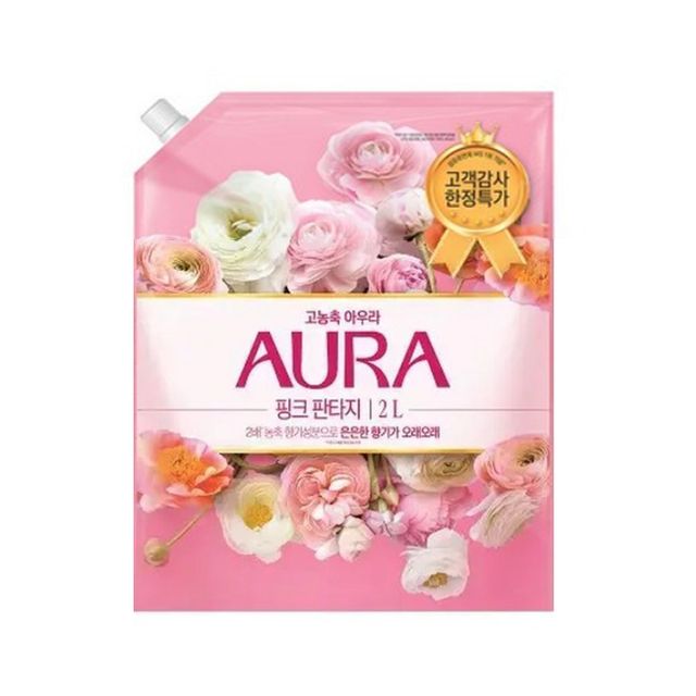 혜명몰 AURA 아우라 고농축 섬유유연제 2L 핑크판타지 향기지속섬유유연제 퍼퓸섬유유연제 대용량섬유유연