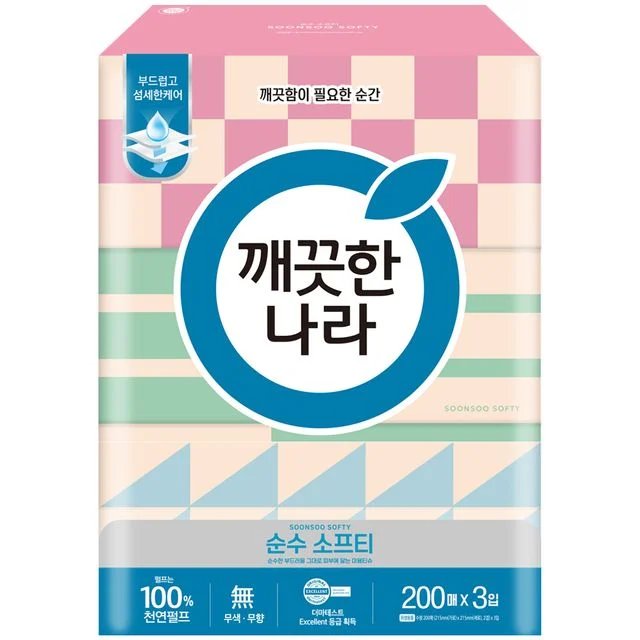 깨끗한나라 에코 각티슈 200매 3입