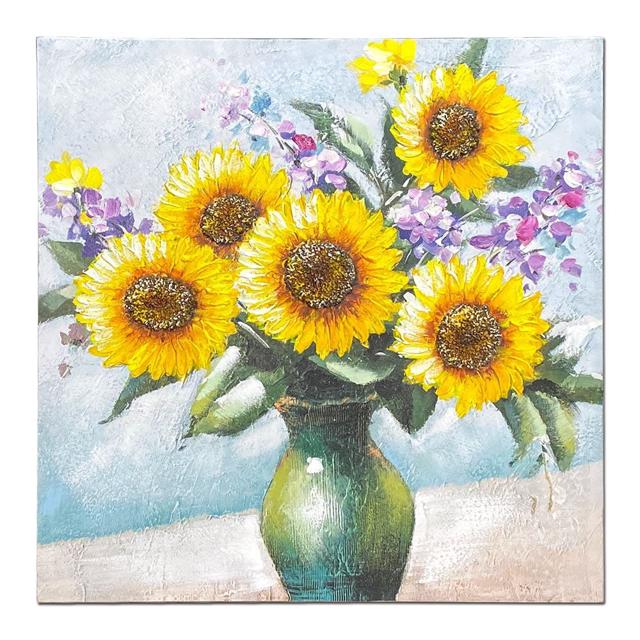 해바라기 화병 그림 유화 거실 액자 1521