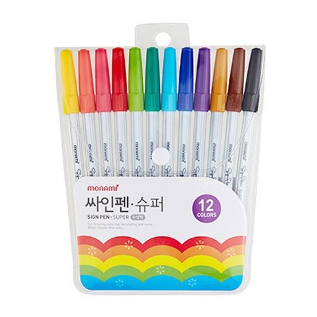 TBZ 모나미 싸인펜 12색세트 0.7mm 5개