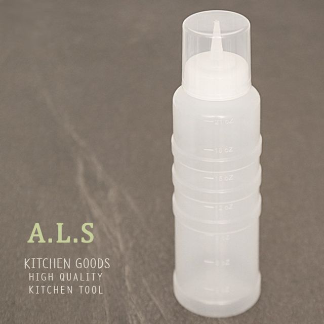 혜명몰 계량컵 겸용 뚜껑 소스병 대 600ml 기름병 참기름병 양념병 간장병 시럽병