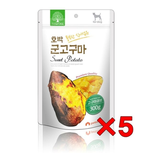 펫스토리 더내추럴 호박 군고구마 고구마 스틱 300g (5개묶음)
