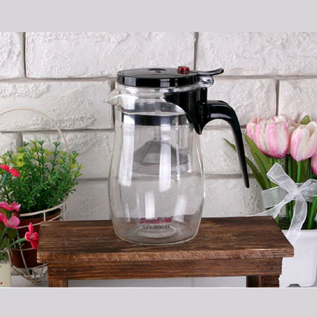 HJ 홈아트 표일배800B 버튼여과기 티포트 700ml