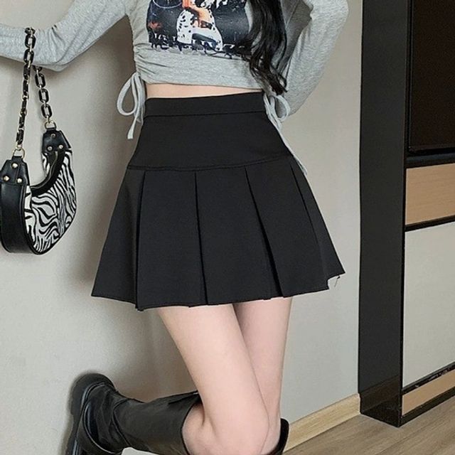 속바지 내장 미니 스커트 플리츠 스커트