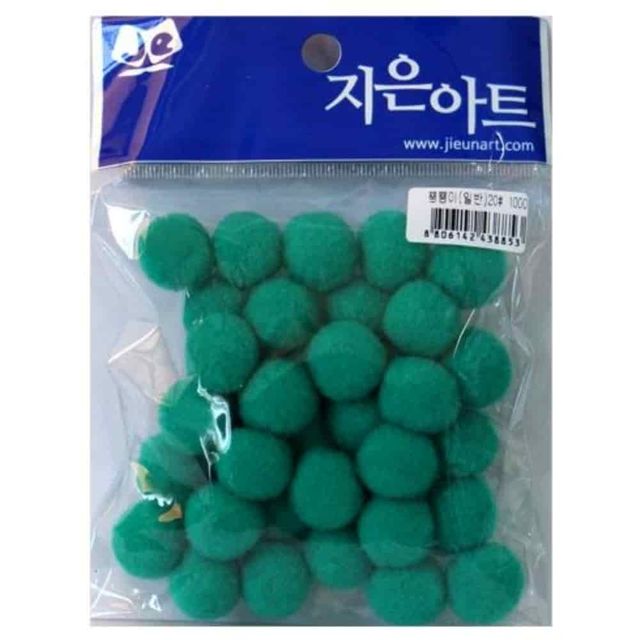 뿅뿅이 20mm 초록 솜공 폼폼 공예부자재