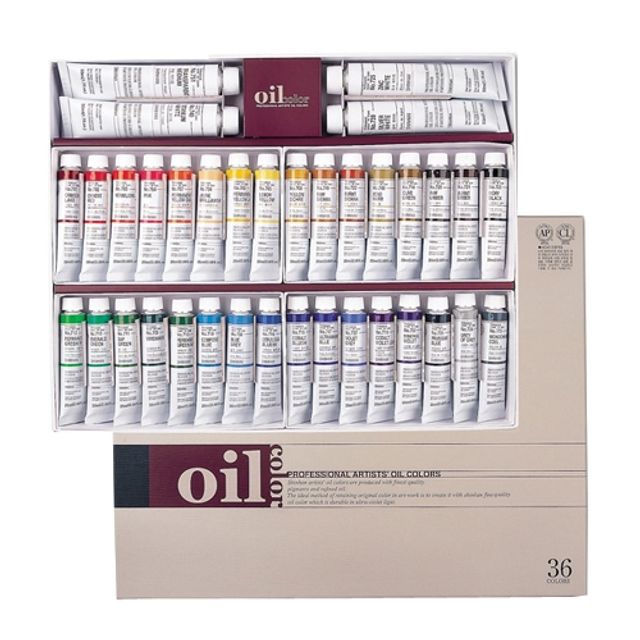 혜명몰 신한)유화물감 세트(36색/20ml) 화방용품 유화물감세트 유화재료 유화용품 미술용품