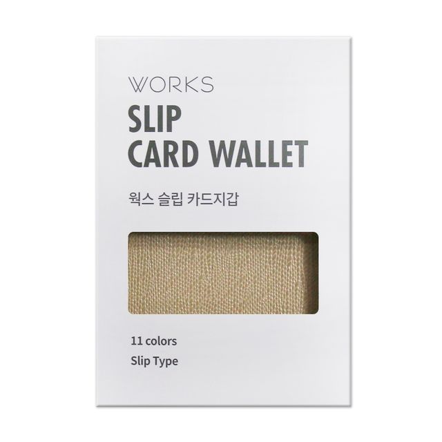 웍스 Slip 카드지갑 웜그레이 합성피혁 천연소가죽 슬림 디자인