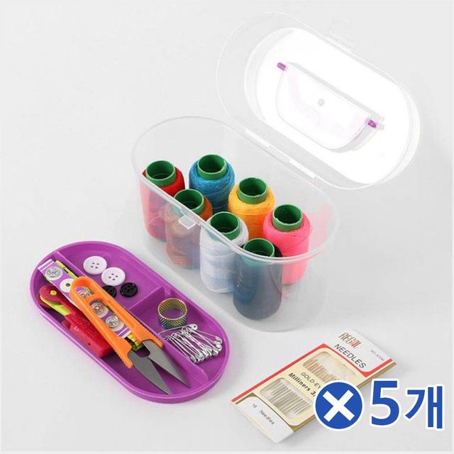 손바느질 반짇고리 세트 DIY 바느질 용품, 퍼플 5개