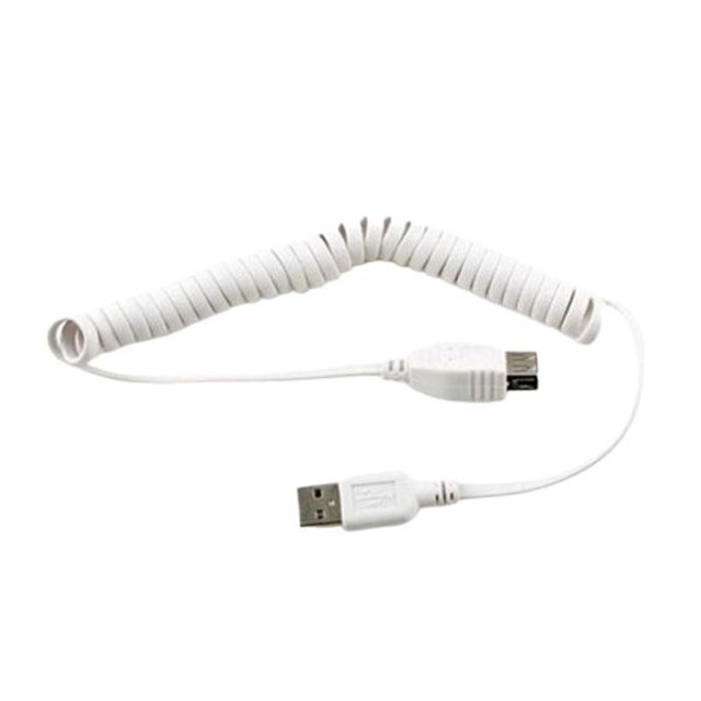 coms USB 케이블(short MF형) 스프링(30cm-1M) 화이트