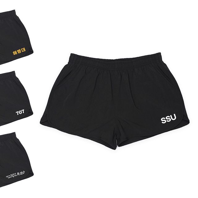 고급 블랙 무지형 반바지 SSU