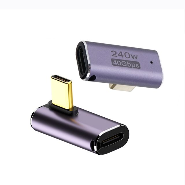 Ytek YT-U4G08 USB4 C타입 썬더볼트 3/4 꺽임 젠더 240W 40Gbps 8K 충전