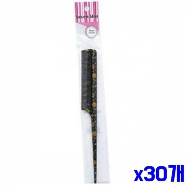 WL 플라워 꼬리빗 소 화이트 블랙 x30개 머리빗 미용소품