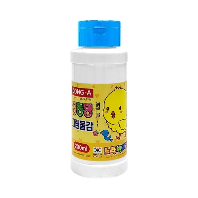 혜명몰 동아 단색물감 딩동댕물감 하늘 / 200ml - 개 (1개입) 수성물감 아크릴물감 미술학원물감 미술재료