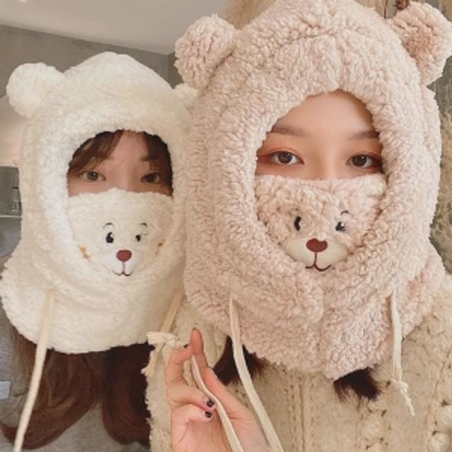 커플 알파카 후드워머 넥워머 털모자 머플러 목도리