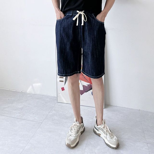 남자청린넨와이드반바지밴딩팬츠