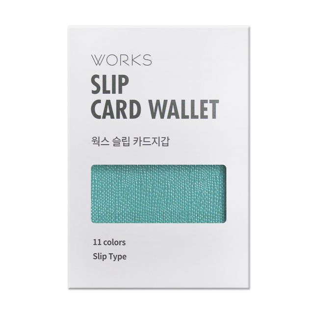 웍스 Slip 카드지갑 민트 합성피혁 천연소가죽 슬림 디자인