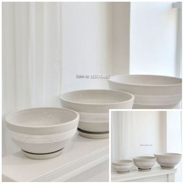 우레탄 수지 낮은원형 분재 화분 29L 50x28cm 원예용품 야외화분 미니분재 원형화분