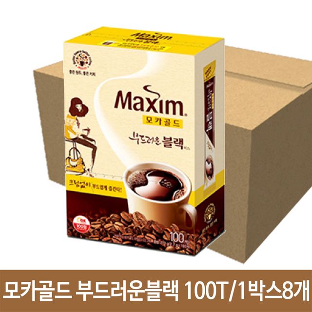 맥심 모카골드 부드러운 블랙 100T 믹스 스틱 커피