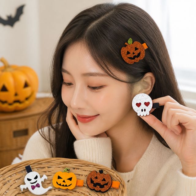할로윈 파티용 코스튬 헤어핀 유령 캐릭터 헤어 액세서리
