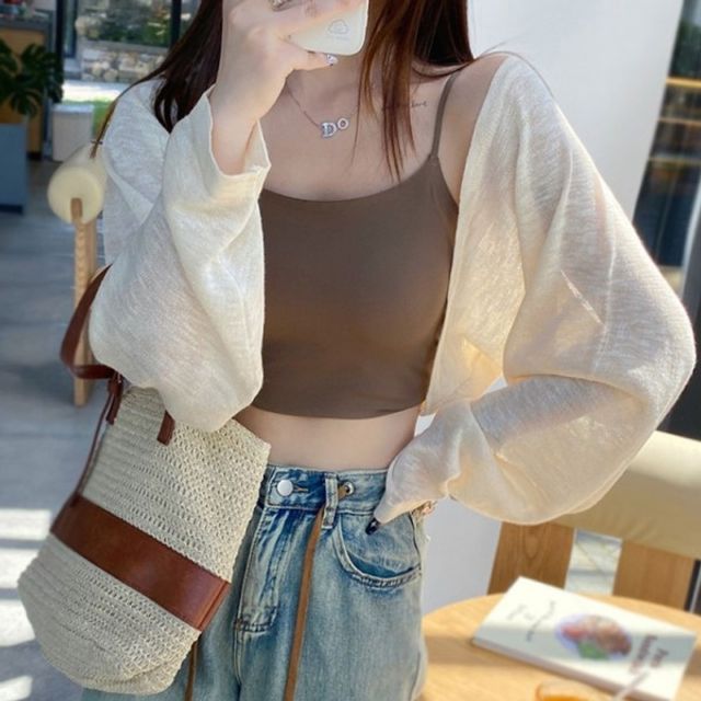 패션스타일 시스루 여성 볼레로 가디건