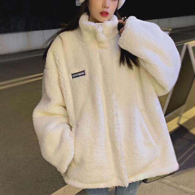 귀여운 여성 스타일 데일리 외출 아우터 후리스 점퍼