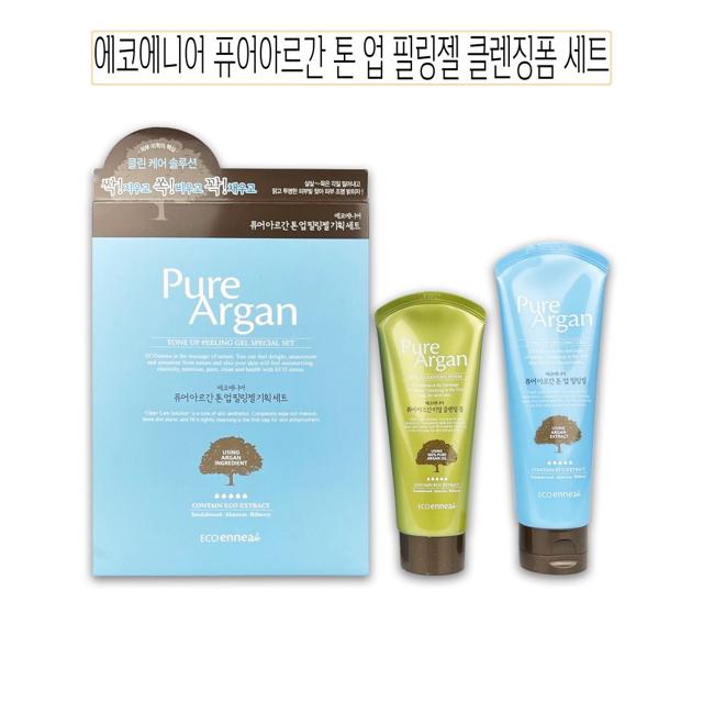 퓨어 아르간 톤업 필링젤 클렌징폼 세트 각질제거 - O