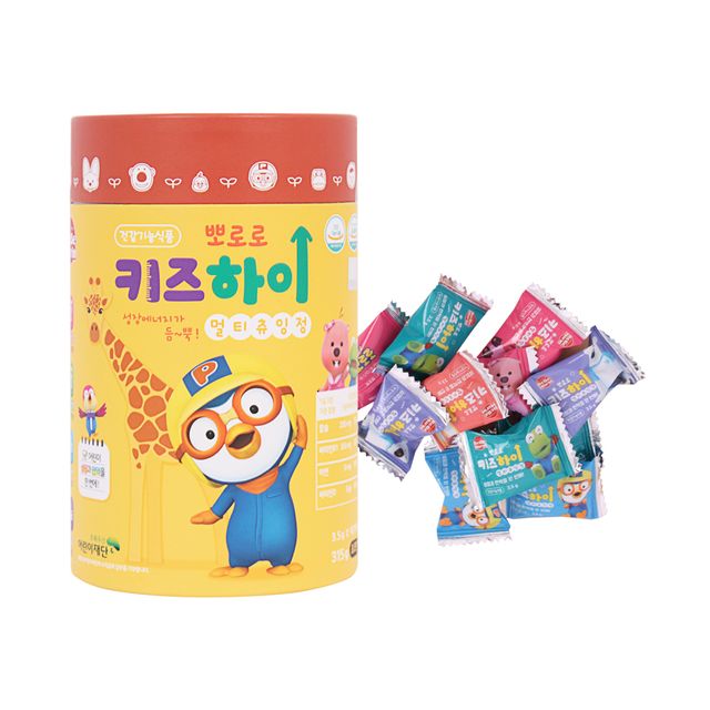 뽀로로 키즈하이 멀티츄잉정 초코맛 90개입