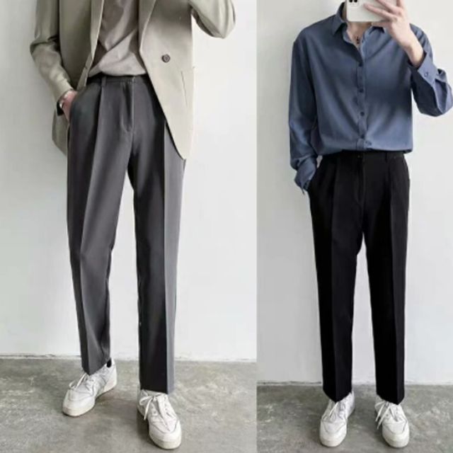 남성슬랙스 면바지 와이드핏 통바지 캐주얼바지