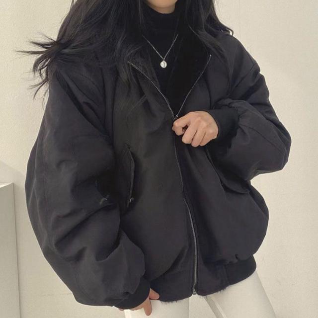 루즈핏 양면 후드 리버서블 패딩 점퍼 겨울 아우터