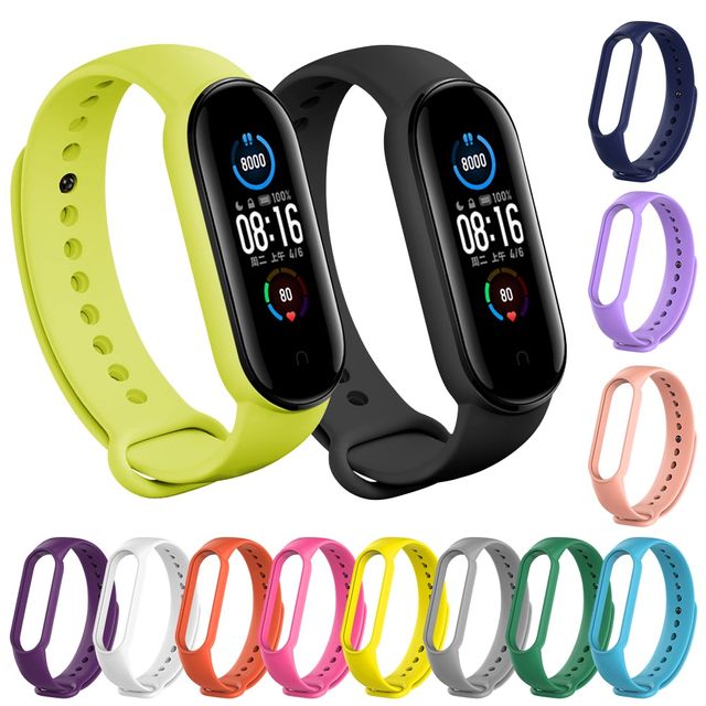 Mi Band 5 용 소프트 스트랩 Xiaomi Mi Band 5 용 글