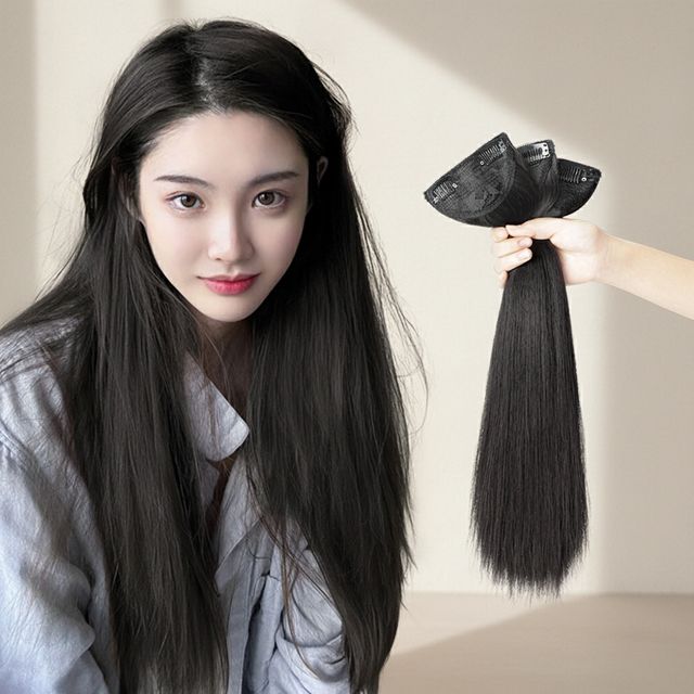 자연스러운 볼륨업 똑딱이 부분가발 3p 블랙 증정품 포함