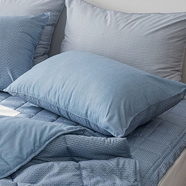 큐브 간절기 베개커버 50x70cm 블루 베개솜 별매