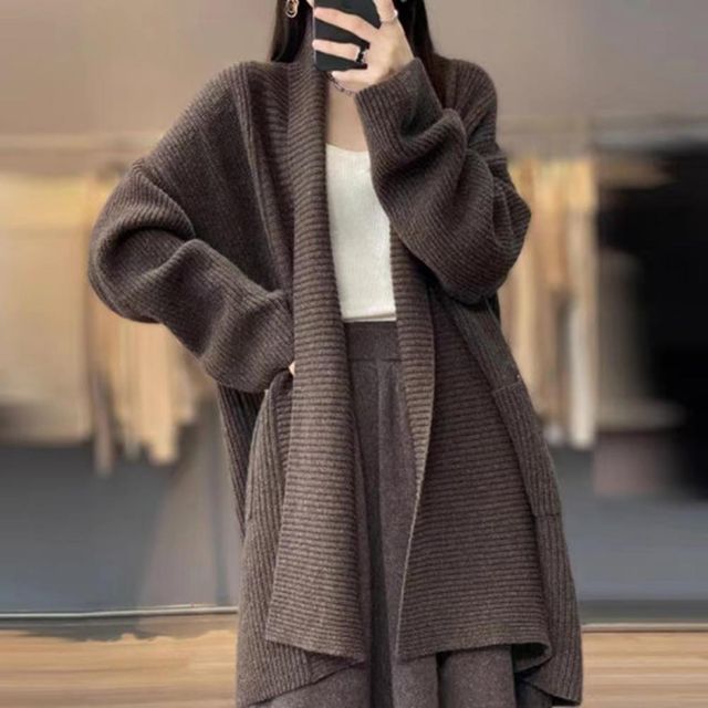 기본 여성 아우터 코디 여자가디건 루즈 롱가디건 숄