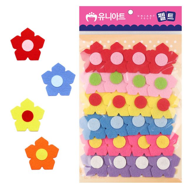펠트 꽃 장식 24개입 45mm 5잎 코르크보드용