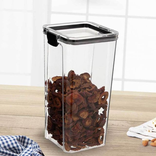 투명 긴밀폐용기 1.3L 사각형 잡곡통 플라스틱 보관용기