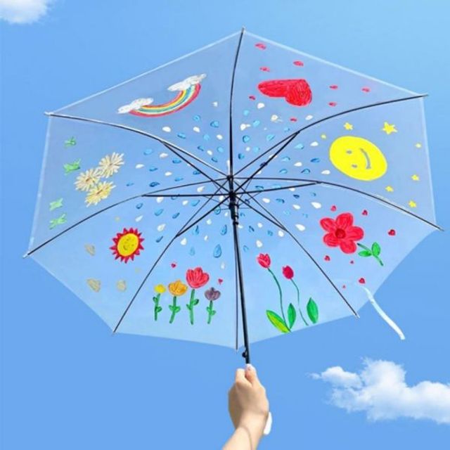 비닐 자동 장우산 그리기 DIY 투명 우산 10개
