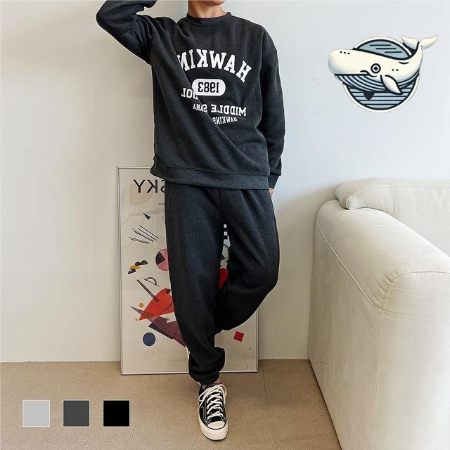 트렌디 남자 기모 옷 캐주얼 조거 팬츠 스타일