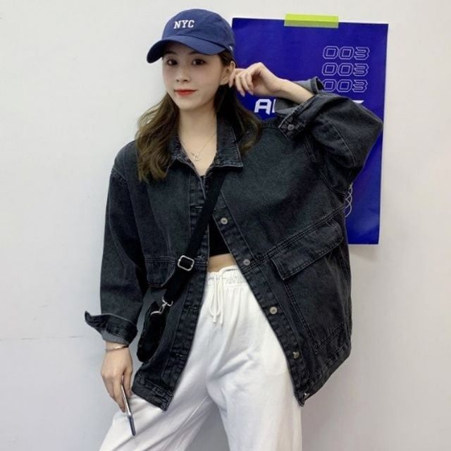 여자 루즈핏 청자켓 빈티지 워싱 데님 재킷 간절기 아우터 데일리룩 봄 가을 점퍼