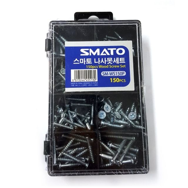 혜명몰 스마토 나사못세트 SM-WS150P 150pcs - 개 (1개입) 나사세트 피스세트 목공나사 볼트 목공피스