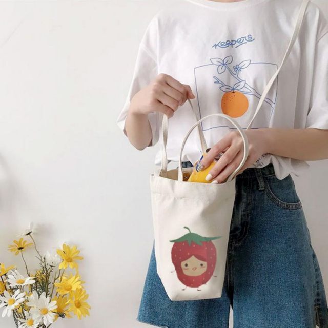 드링크백 텀블러 캔버스 가방 크로스 휴대용 데일리