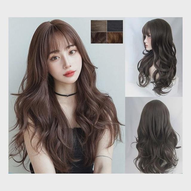 키밍 레이어드웨이브 여자 통가발 긴머리 자연스러운