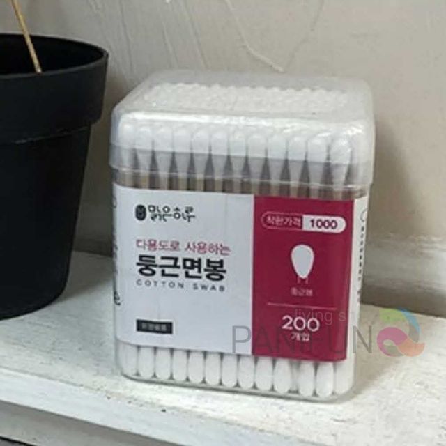 원터치 메이크업면봉 200P 나무면봉 위생면봉 일회용면봉 순면면봉 화장면봉