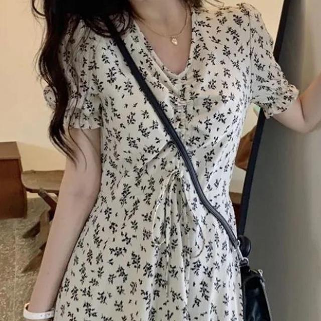 플라워 셔링 휴양지 원피스